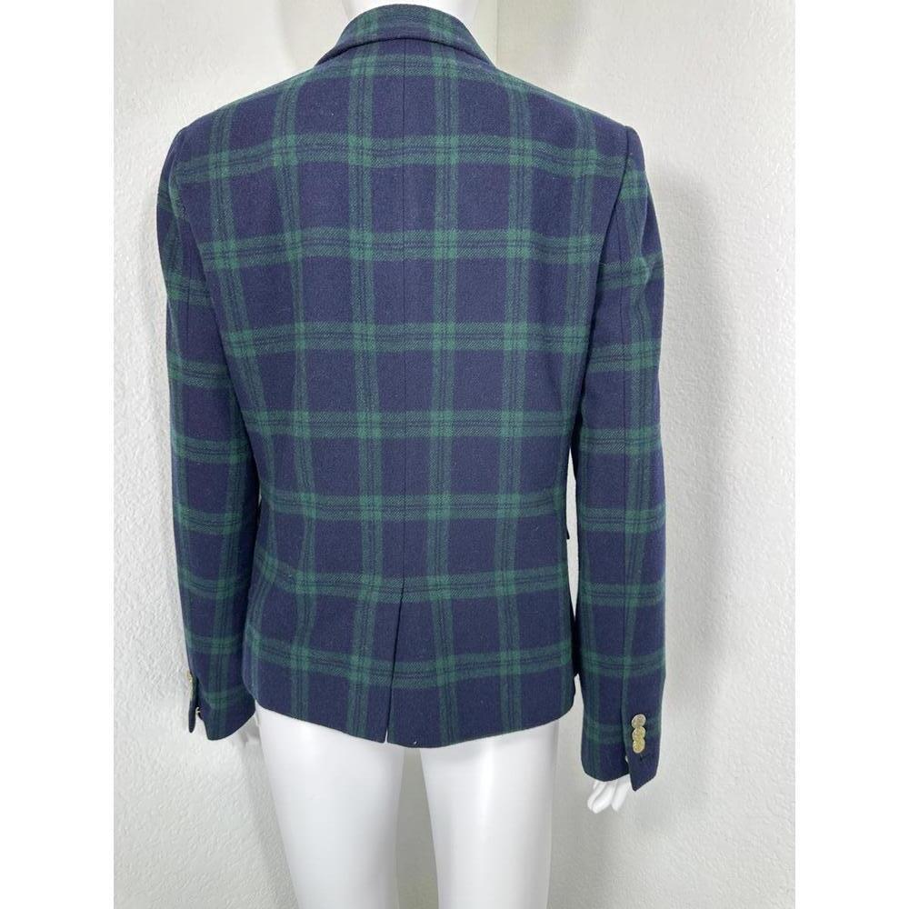 J.Crew Sz 6 Black Watch Plaid Wool Blazer Preppy Officecore Career Workwear - Picture 3 of 7